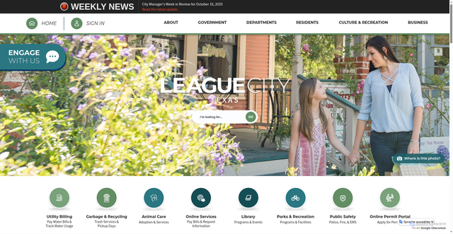 Security scan screenshot of https://leaguecitytx.gov/