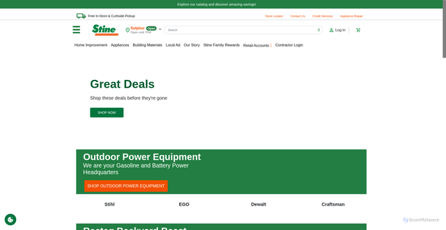 Security scan screenshot of https://stinehome.com