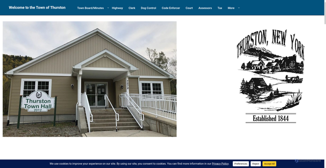 Security scan screenshot of https://townofthurstonny.gov/