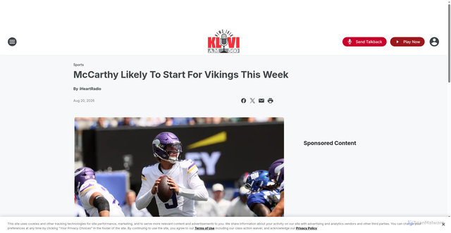 Security scan screenshot of https://klvi.iheart.com/content/2026-08-20-mccarthy-likely-to-start-for-vikings-this-week/