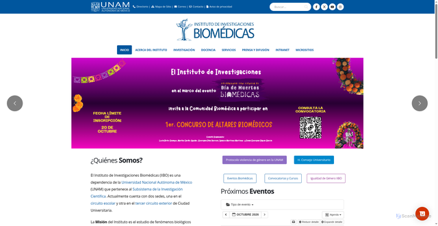 Security scan screenshot of https://biomedicas.unam.mx
