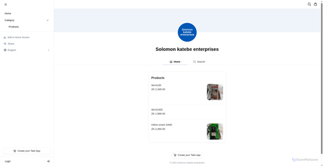 Security scan screenshot of https://katebesolomon.link/