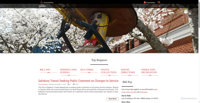 Security scan screenshot of https://salisburync.gov/