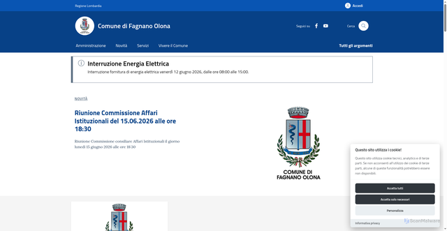 Security scan screenshot of https://www.comune.fagnanoolona.va.it