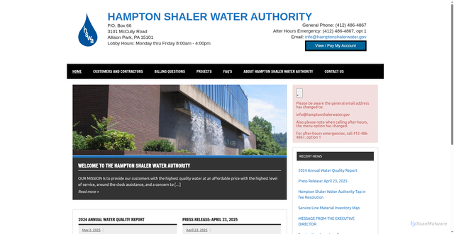 Security scan screenshot of https://hswa-pa.org/