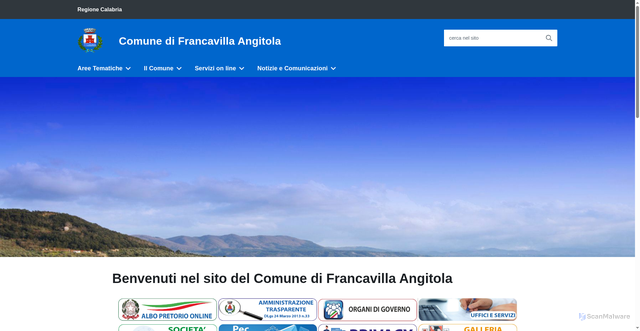 Security scan screenshot of https://www.comune.francavillaangitola.vv.it/