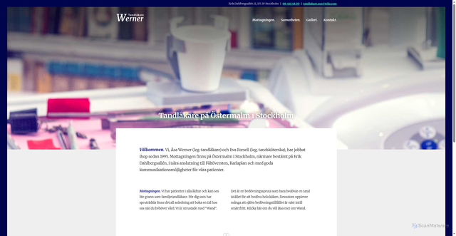 Security scan screenshot of https://tandlakarewerner.se