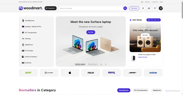 Security scan screenshot of https://shark-hub.com/