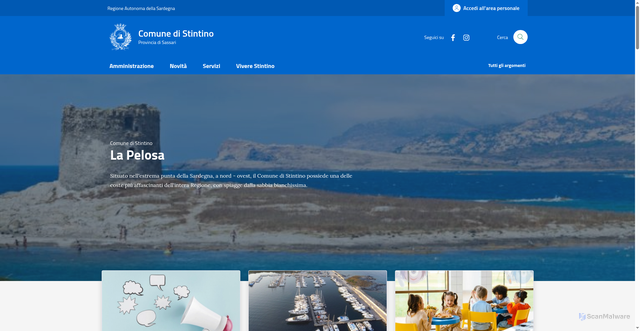 Security scan screenshot of https://www.comune.stintino.ss.it/