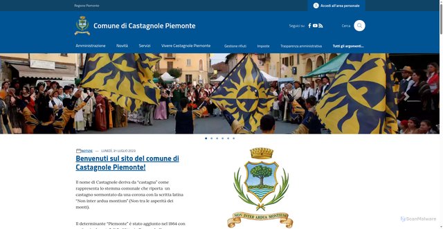 Security scan screenshot of https://www.comune.castagnolepiemonte.to.it/
