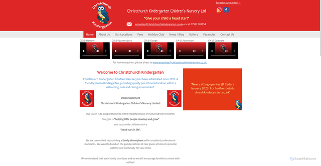 Security scan screenshot of https://christchurchkindergarten.co.uk