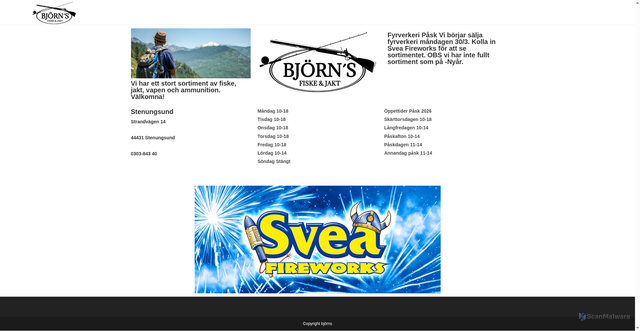 Security scan screenshot of https://bjornsfiskeojakt.se