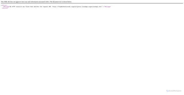 Security scan screenshot of https://fxpdmcheckinus01.usgovvirginia.cloudapp.usgovcloudapi.net