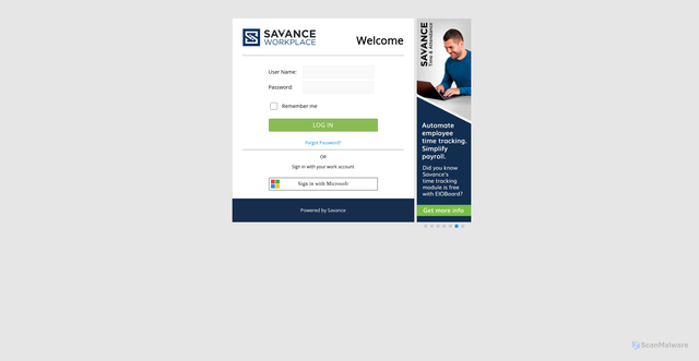 Security scan screenshot of https://cloud.savanceworkplace.com