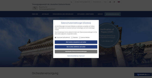 Security scan screenshot of https://www.orchesterversorgung.de/