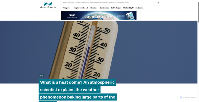 Security scan screenshot of https://modernsciences.org/what-is-a-heat-dome-an-atmospheric-scientist-explains-the-weather-phenomenon-baking-large-parts-of-the-country/