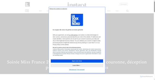 Security scan screenshot of https://www.lavoixdunord.fr/1653769/article/2025-12-06/direct-miss-france-2026-election-resultats-nord-pas-calais