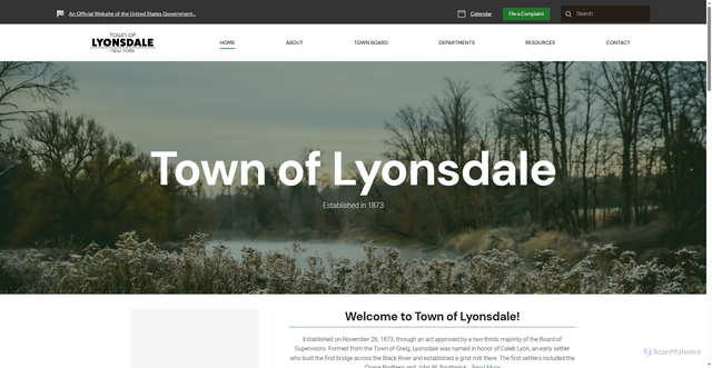 Security scan screenshot of https://lyonsdaleny.gov/