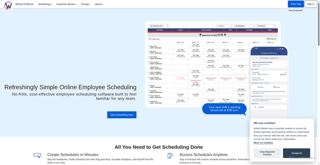 Security scan screenshot of https://www7.whentowork.com