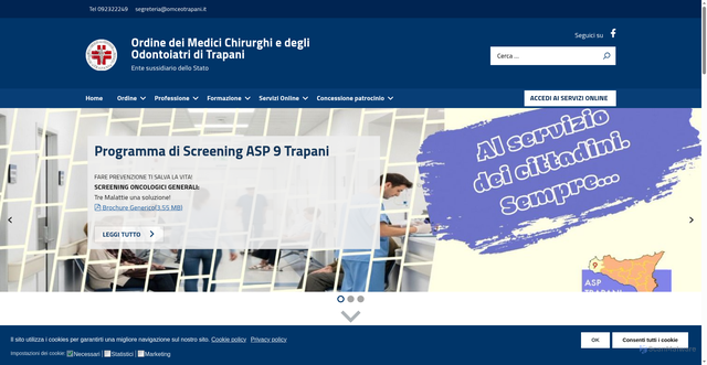 Security scan screenshot of https://www.omceotrapani.it/