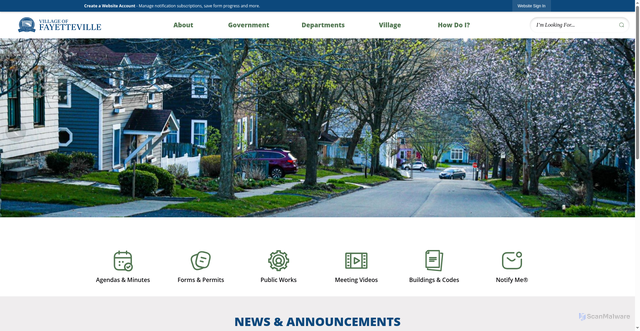 Security scan screenshot of https://fayettevilleny.gov/