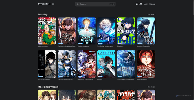 Security scan screenshot of https://atsu.moe