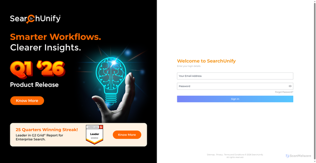 Security scan screenshot of https://bl091912p.searchunify.com