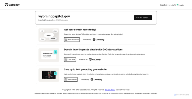 Security scan screenshot of https://wyomingcapitol.gov/