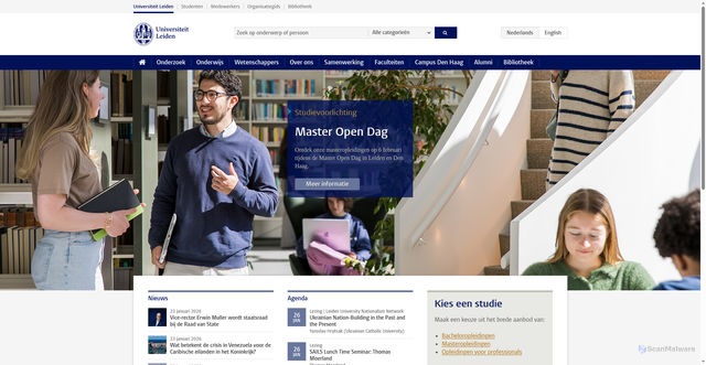 Security scan screenshot of https://leidenuniv.nl