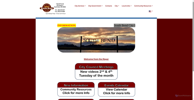 Security scan screenshot of https://southbend-wa.gov/