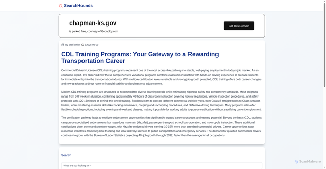 Security scan screenshot of https://chapman-ks.gov/