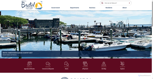 Security scan screenshot of https://bristolri.gov/