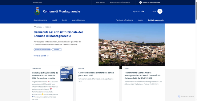 Security scan screenshot of https://www.comune.montagnareale.me.it/