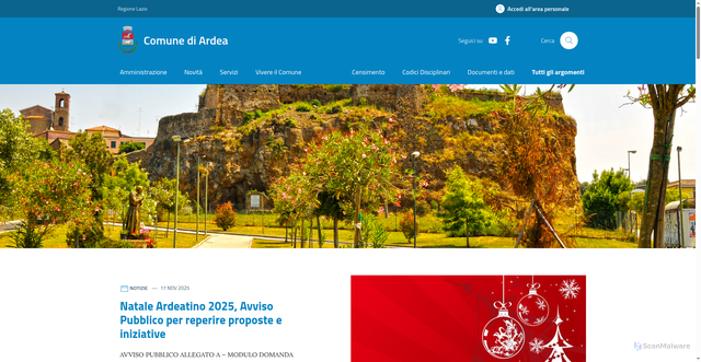 Security scan screenshot of https://www.comune.ardea.rm.it/