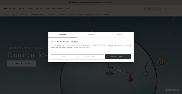 Security scan screenshot of https://www.astridandmiyu.com