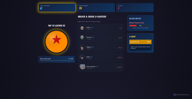 Security scan screenshot of https://dbzfighterclickeru-gyb4x2fl2k.edgeone.app/