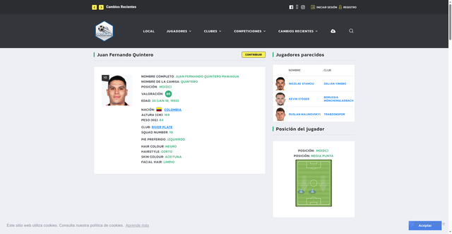 Security scan screenshot of https://es.soccerwiki.org/player.php?pid=45465