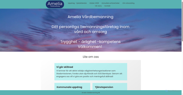 Security scan screenshot of https://ameliavardbemanning.se