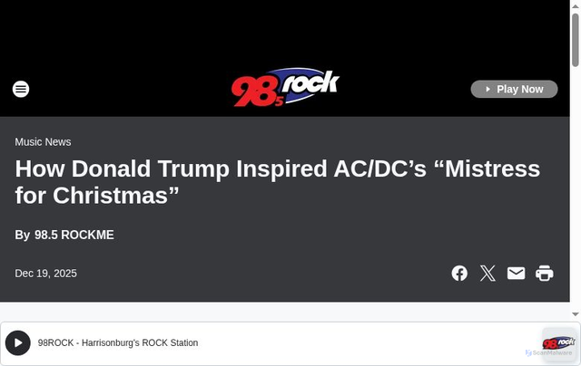 Security scan screenshot of https://98rockme.iheart.com/content/2025-12-19-how-donald-trump-inspired-acdcs-mistress-for-christmas/