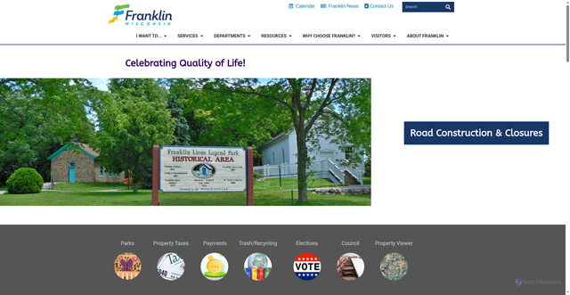 Security scan screenshot of https://www.franklinwi.gov/