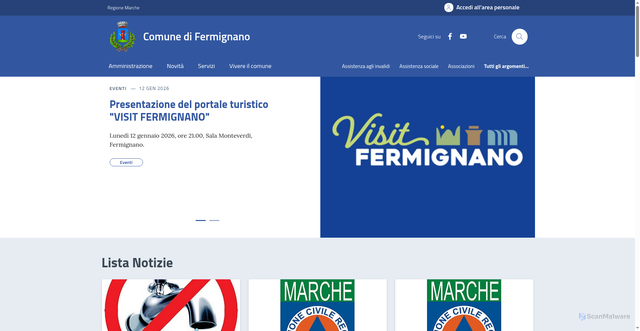 Security scan screenshot of https://comune.fermignano.pu.it/