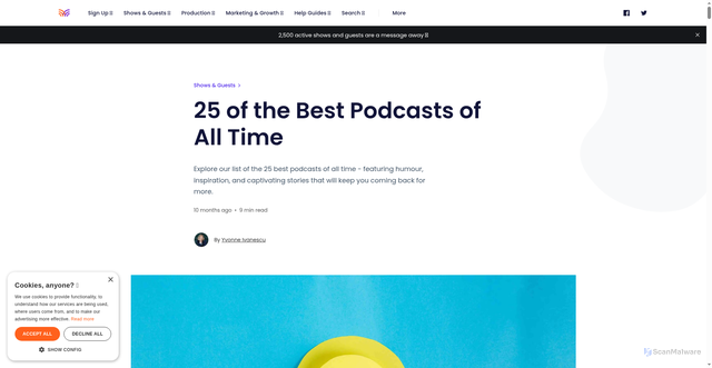 Security scan screenshot of https://amplify.matchmaker.fm/best-podcasts-of-all-time/
