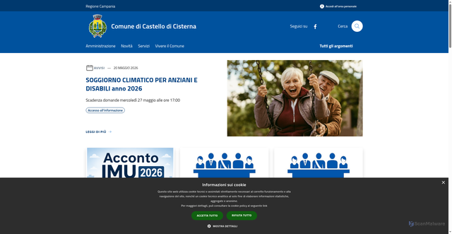 Security scan screenshot of https://www.comune.castellodicisterna.na.it