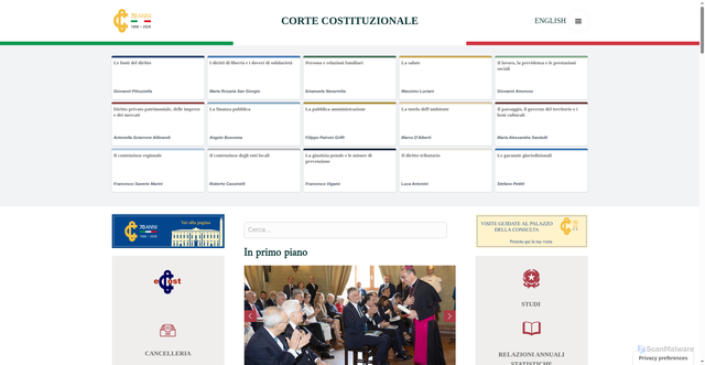 Security scan screenshot of https://www.cortecostituzionale.it