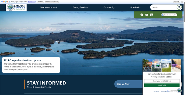Security scan screenshot of https://sanjuancountywa.gov/
