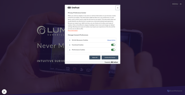 Security scan screenshot of https://lumasurveillance.com