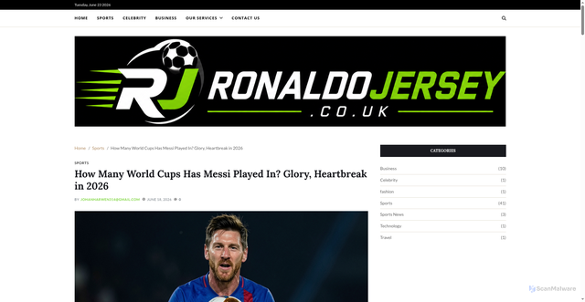Security scan screenshot of https://ronaldojersey.co.uk/how-many-world-cups-has-messi-played-in/