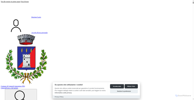 Security scan screenshot of https://www.comune.campoliappennino.fr.it/