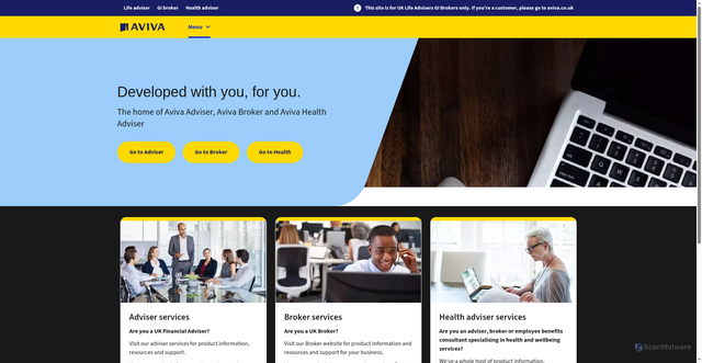 Security scan screenshot of https://connect.avivab2b.co.uk