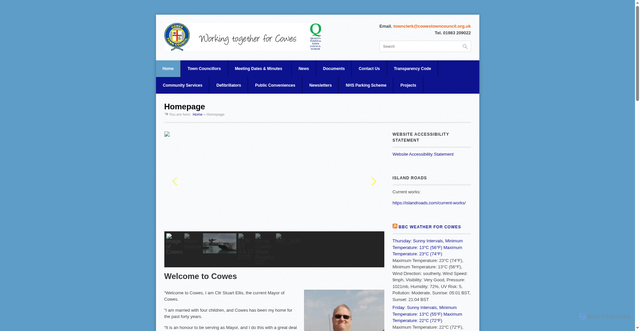 Security scan screenshot of http://www.cowestowncouncil.org.uk